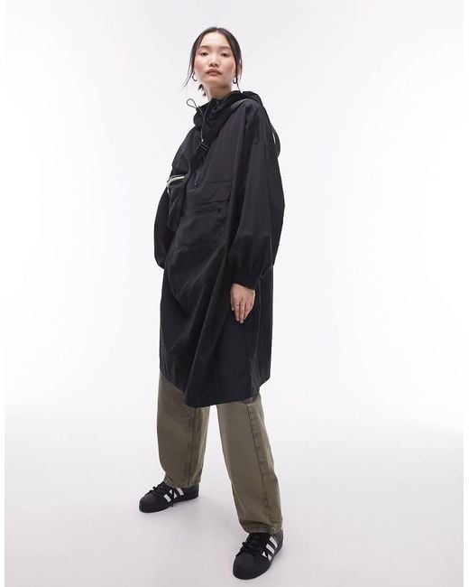 TOPSHOP Blue Pac A Mac Rain Coat