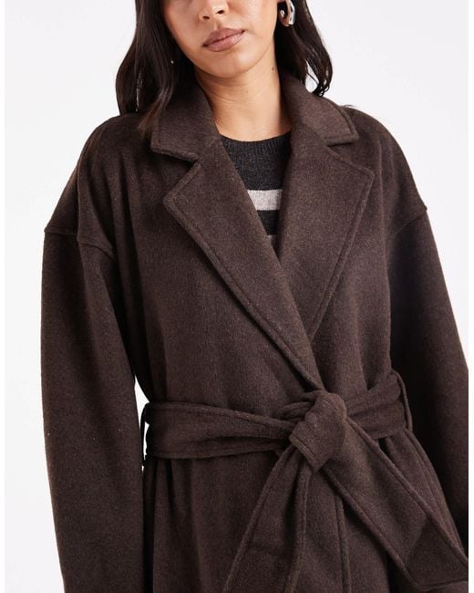Object Black Premium Wool Blend Formal Maxi Coat