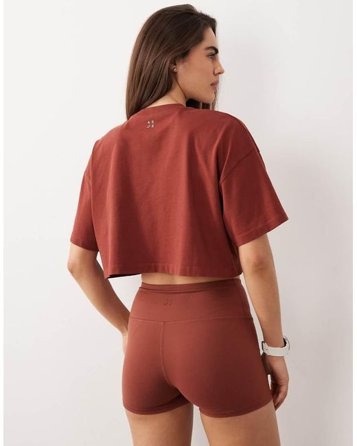 4505 Red Icon Heavyweight Cotton Cropped T-shirt With Quick Dry Finish