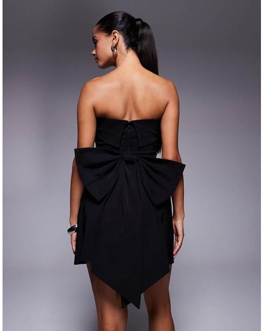 TFNC London Blue Bandeau Bow Back Mini Dress