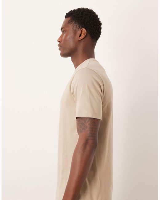 ASOS – basic-t-shirt in Natural für Herren