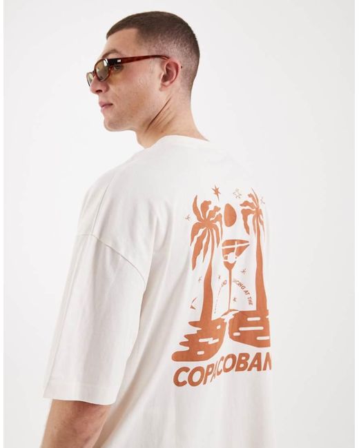 ASOS White Oversized T-shirt With Floral Back Print for men