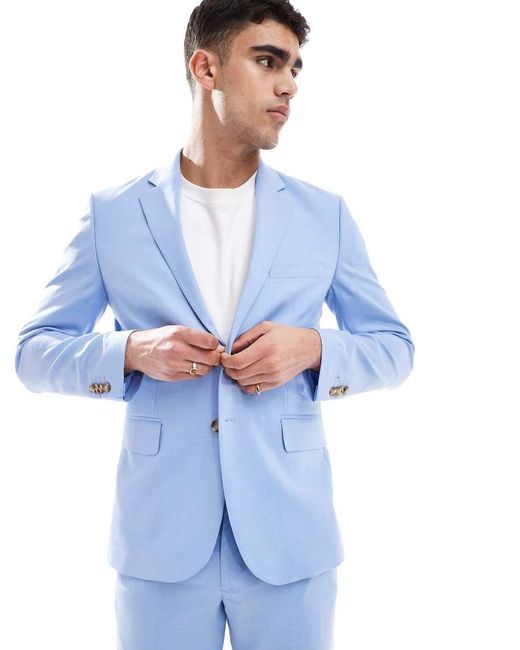 Chaqueta De Traje Azul Claro De Corte Superslim De Jack & Jones de hombre de color Blue