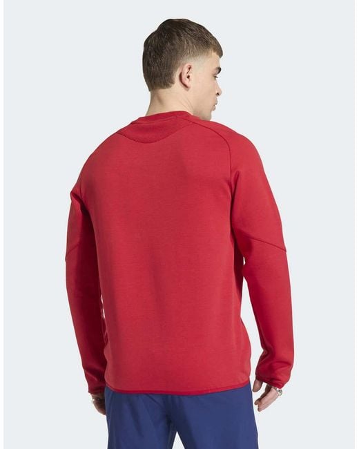 Adidas Originals Red Spain Tiro Travel Crew Jumper for men