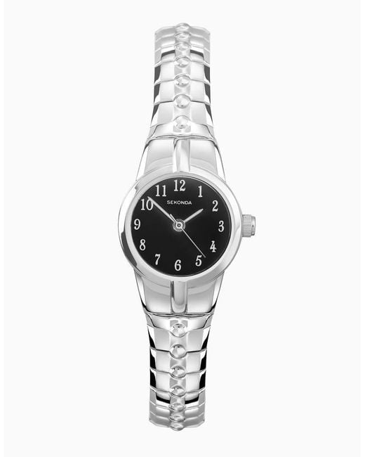 Sekonda White Newton 19Mm Analogue Watch With Case And Stainless Steel Expanding Bracelet With Dial