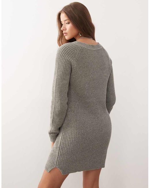 Noisy May Natural Knitted Mini Jumper Dress