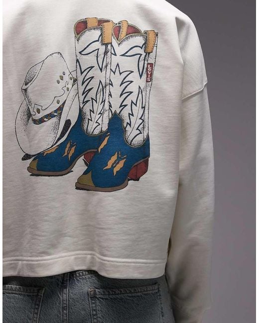 Sudadera Color Crudo De Estilo Wéstern Con Capucha Y Estampado Gráfico De -Blanco Levi's de color Gray