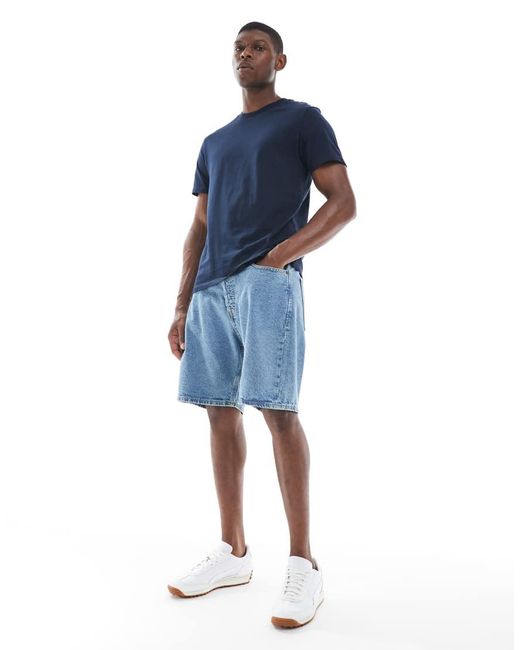 Jack & Jones Blue Tony Loose Fit Denim Shorts for men