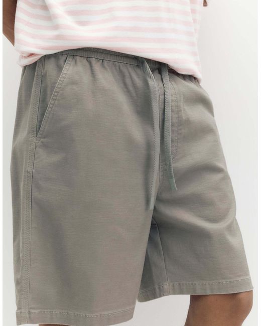 Bermuda à taille élastique Pull&Bear pour homme en coloris White