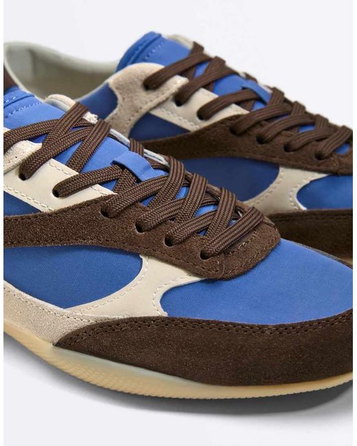 Oysho Blue Retro-Style Trainers