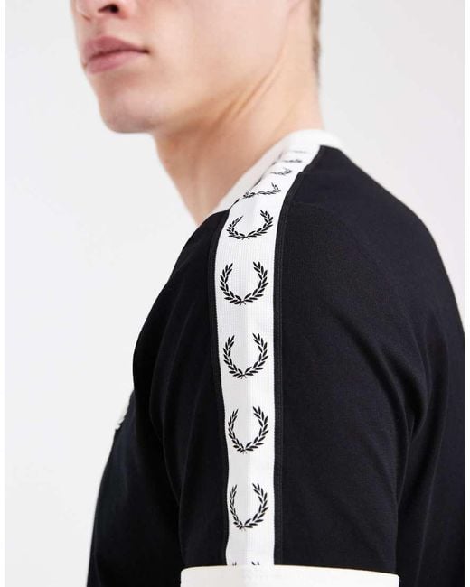 Fred Perry White Taped Ringer T-shirt for men