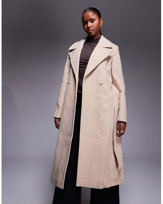 Forever New Natural Formal Wrap Coat