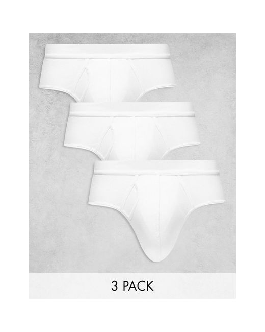 ASOS White 3 Pack Briefs for men
