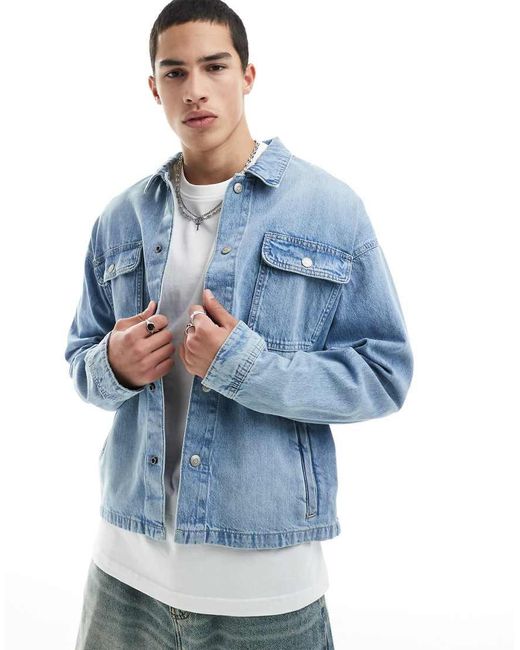 Jack & Jones Blue Boxy Denim Jacket for men