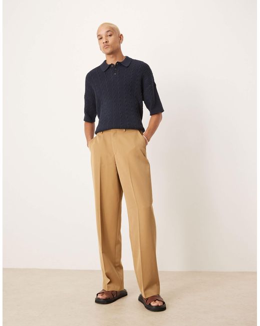 ASOS – elegante hose in Natural für Herren