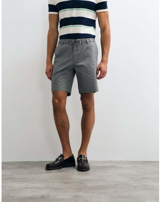 Jack & Jones Gray Drawstring Chino Shorts for men