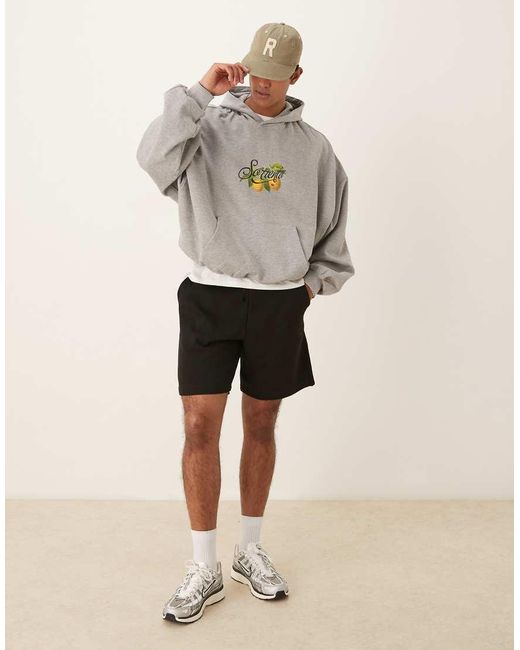 ASOS Extreem Oversized Hoodie Met Print in het Natural voor heren