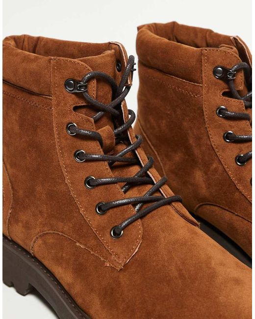 ASOS Brown Lace-up Workboots for men