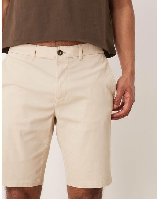 Pantalones Cortos Chinos Beis Claro De Mezcla De Lino De -Neutro Mango de hombre de color Natural