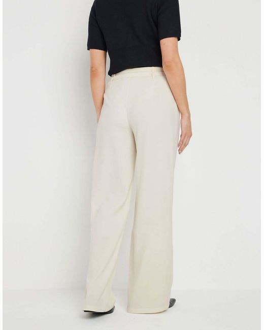 Long Tall Sally White Tie Wide Leg Trousers