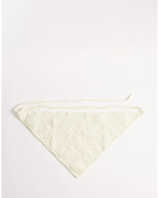 Glamorous Natural Crochet Headscarf