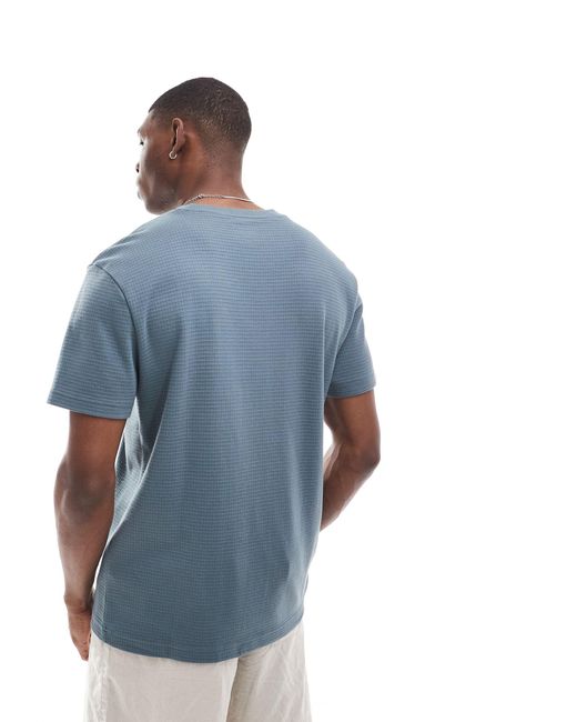 T-shirt décontracté à logo en tissu quadrillé texturé - moyen Hollister pour homme en coloris Blue