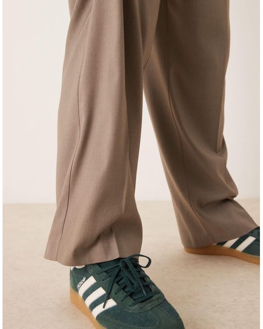 Pantalon habillé ample à plis triples avec taille élastique sur la moitié - beige ASOS pour homme en coloris Multicolor