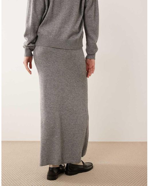 Vila Natural Knitted Midi Skirt Co-Ord