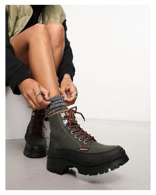 Barbour Black X Asos Exclusive Hiker Boots