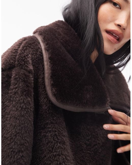 ARKET Black Oversized Faux Shearling Jacket