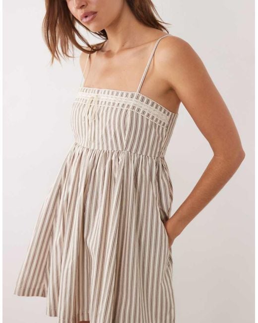 Abercrombie & Fitch Natural Babydoll Dress With Built
