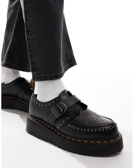 Dr. Martens Black Ramsey Quad Monk Shoes for men