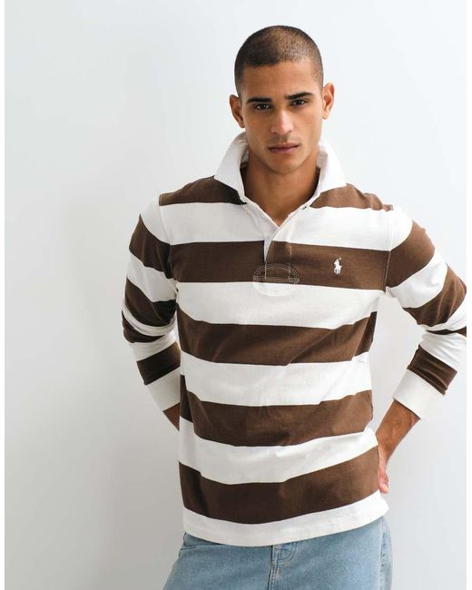 Polo Ralph Lauren Gray Long Sleeve Rugby Polo Shirt for men