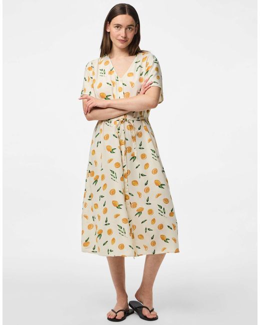 Pieces White – midikleid