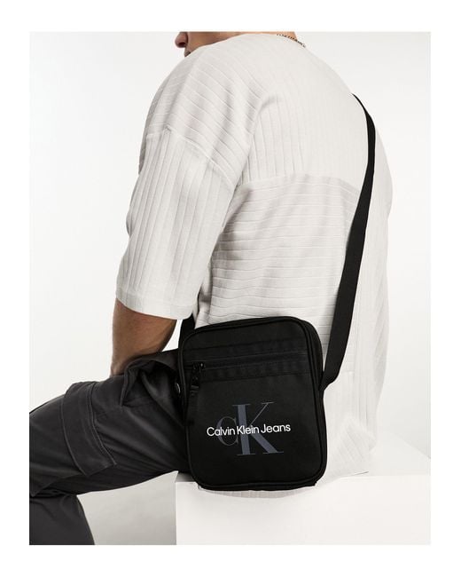 Calvin Klein Black Ck Jeans Sport Essential Reporter Bag for men