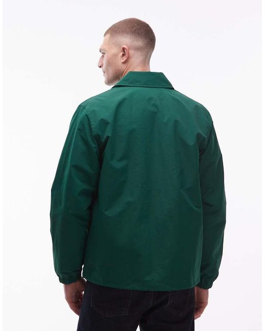 Tommy Hilfiger Green Racing Style Coach Collared Jacket for men