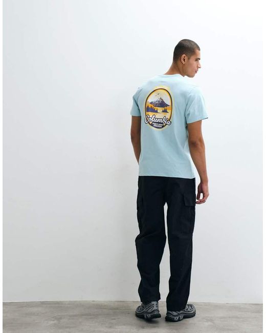 Columbia Blue Csc Outdoor Back Graphic T-shirt for men