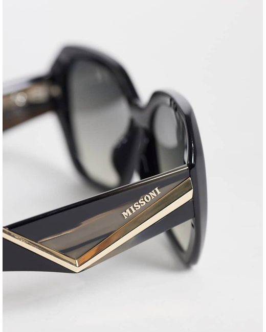 Missoni Sunglasses Metallic Missoni Oversized Chain Sunglasses With Shaded Lenses