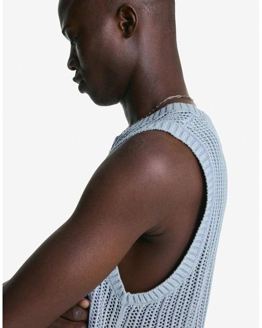 Bershka Gilet Met Vervaagd Effect in het Blue voor heren