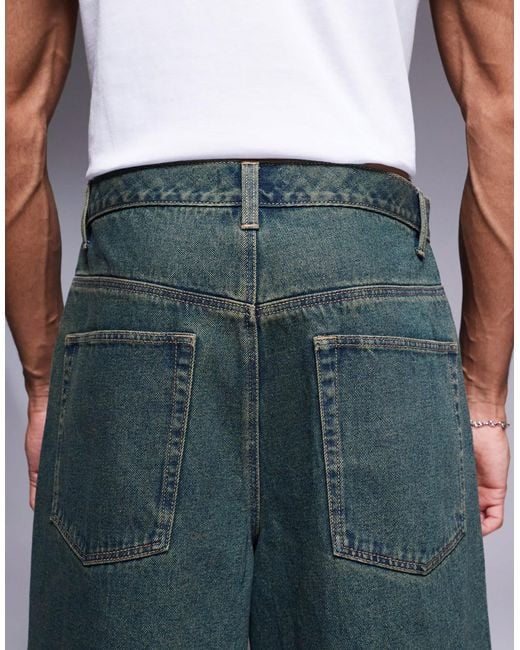 ASOS Blue Longer Length Denim Jorts for men