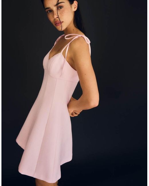 Bershka Black Mini Dress With Ribbon Straps