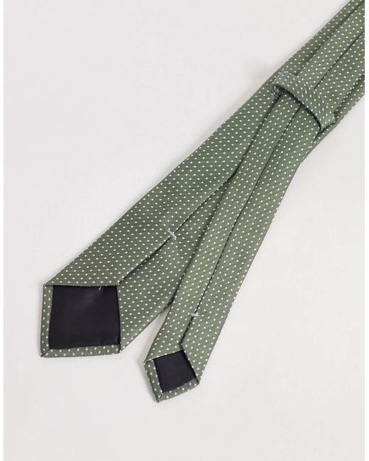 ASOS Green Micro Polka Dot Tie for men