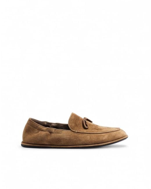 NA-KD Brown Bow Detail Suede Loafers