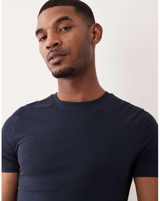 ASOS Blue Essentials Muscle Fit T-shirt for men