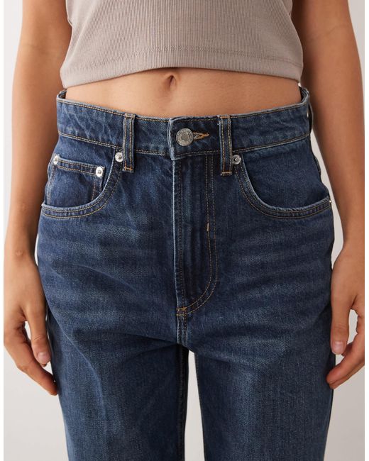 Mango Blue Slim Straight Jeans