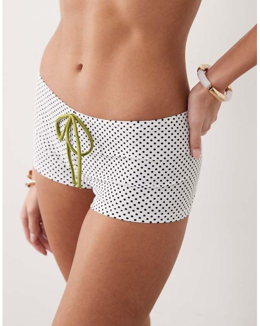 Candypants White Polka Dot Micro Short