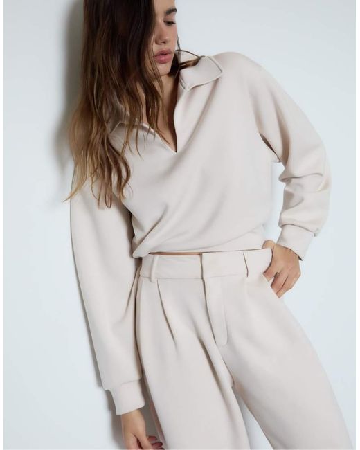 Stradivarius White Soft Touch Sweatshirt