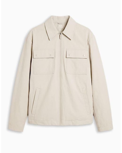ASOS Natural Motionmax Co-Ord Four Way Stretch Shacket for men