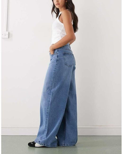 Noisy May Blue Low Rise Wide Leg Jeans