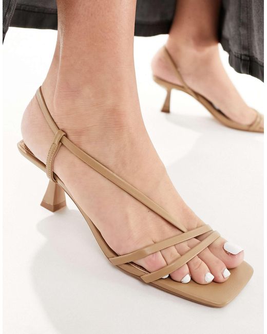 Schuh Natural Sora Strappy Kitten Heel Sandals